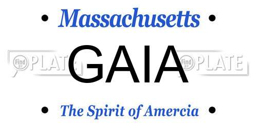 GAIA Massachusetts License Plate