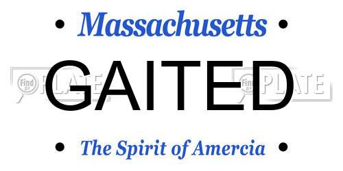 GAITED Massachusetts License Plate