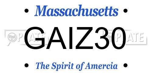 GAIZ30 Massachusetts License Plate