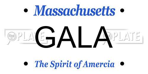 GALA Massachusetts License Plate