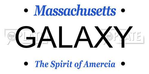 GALAXY Massachusetts License Plate