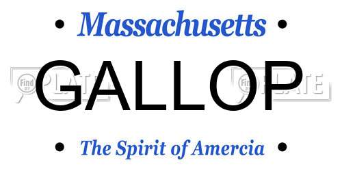 GALLOP Massachusetts License Plate