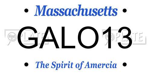 GALO13 Massachusetts License Plate