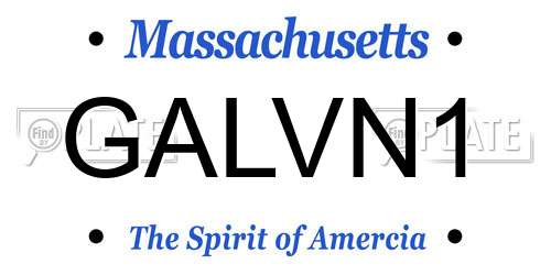 GALVN1 Massachusetts License Plate