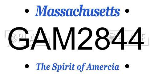 GAM2844 Massachusetts License Plate