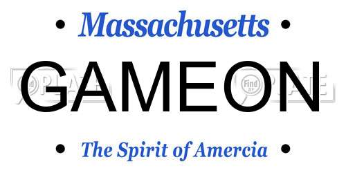 GAMEON Massachusetts License Plate