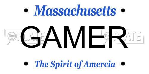 GAMER Massachusetts License Plate