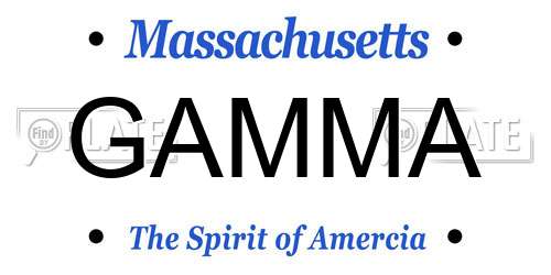 GAMMA Massachusetts License Plate