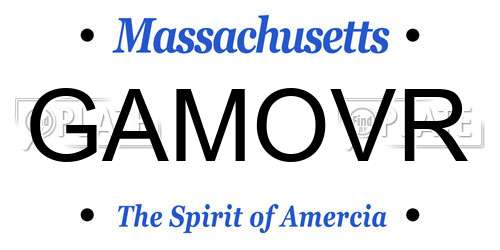 GAMOVR Massachusetts License Plate