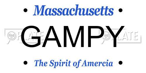 GAMPY Massachusetts License Plate