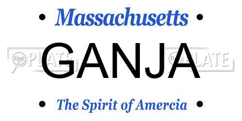GANJA Massachusetts License Plate