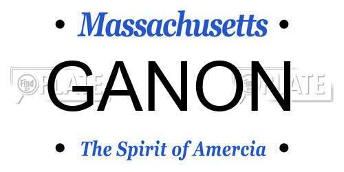 GANON Massachusetts License Plate