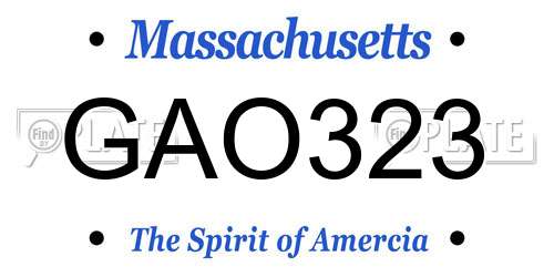 GAO323 Massachusetts License Plate