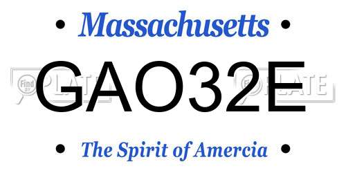 GAO32E Massachusetts License Plate