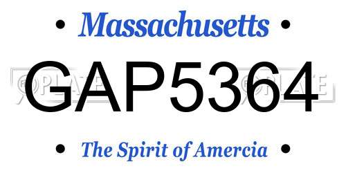 GAP5364 Massachusetts License Plate