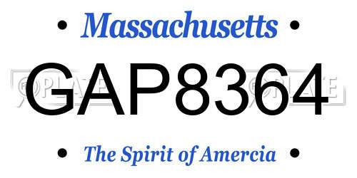 GAP8364 Massachusetts License Plate