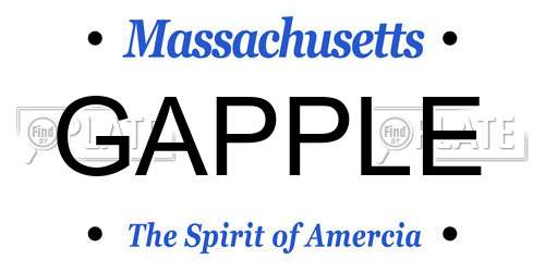 GAPPLE Massachusetts License Plate