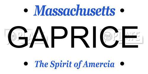GAPRICE Massachusetts License Plate