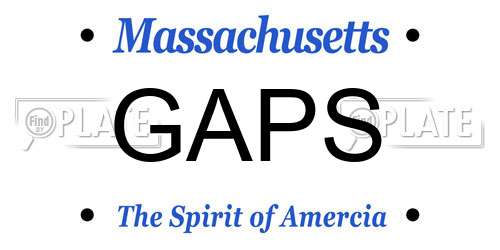 GAPS Massachusetts License Plate