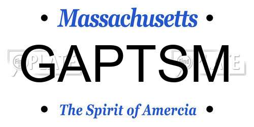 GAPTSM Massachusetts License Plate