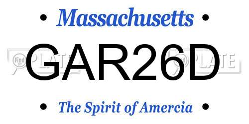 GAR26D Massachusetts License Plate