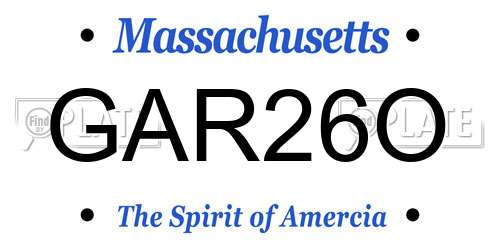 GAR26O Massachusetts License Plate