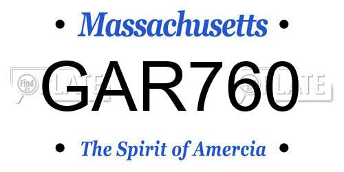 GAR760 Massachusetts License Plate