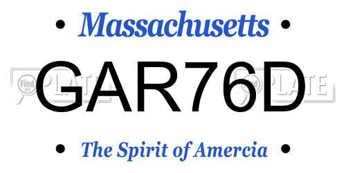 GAR76D Massachusetts License Plate