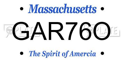 GAR76O Massachusetts License Plate
