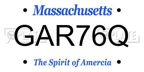 GAR76Q Massachusetts License Plate