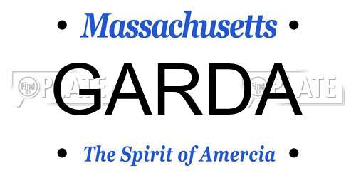 GARDA Massachusetts License Plate