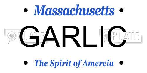 GARLIC Massachusetts License Plate
