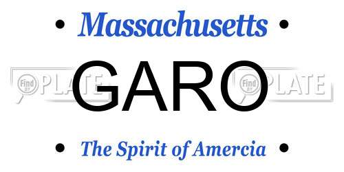 GARO Massachusetts License Plate