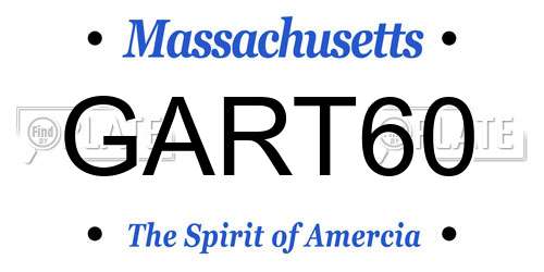 GART60 Massachusetts License Plate
