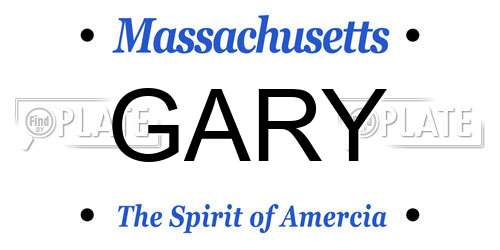GARY Massachusetts License Plate