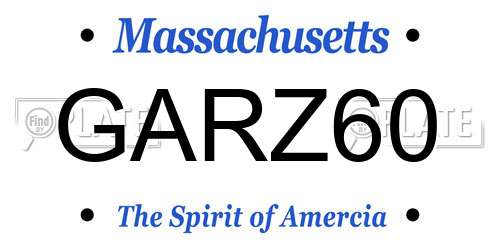 GARZ60 Massachusetts License Plate