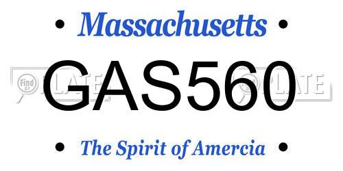 GAS560 Massachusetts License Plate