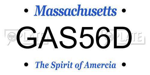 GAS56D Massachusetts License Plate
