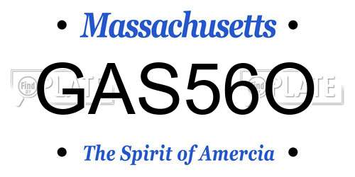 GAS56O Massachusetts License Plate