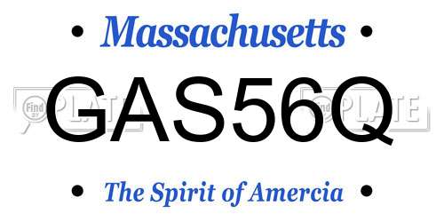 GAS56Q Massachusetts License Plate