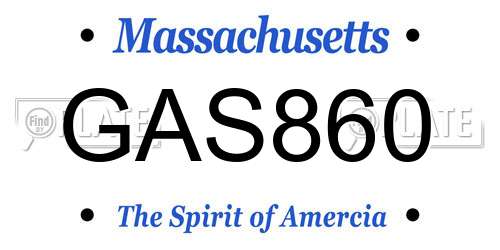 GAS860 Massachusetts License Plate