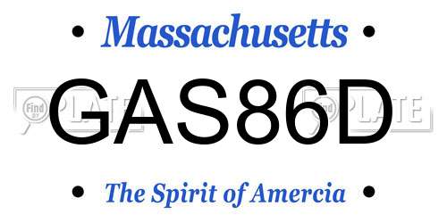 GAS86D Massachusetts License Plate