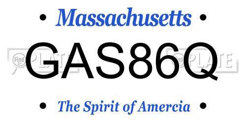 GAS86Q Massachusetts License Plate