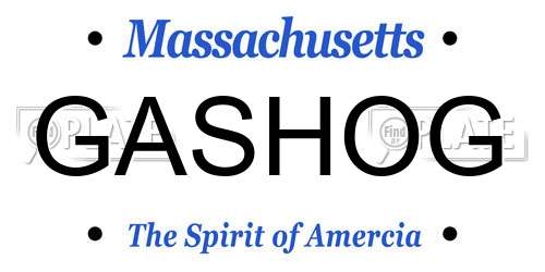 GASHOG Massachusetts License Plate