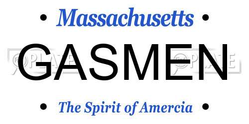 GASMEN Massachusetts License Plate
