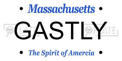 GASTLY Massachusetts License Plate