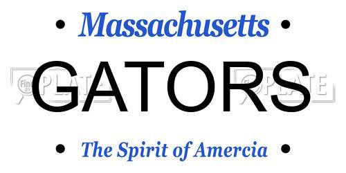 GATORS Massachusetts License Plate