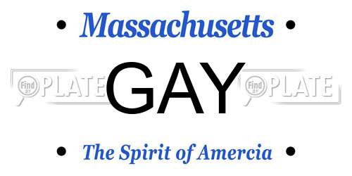 GAY Massachusetts License Plate