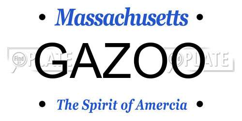 GAZOO Massachusetts License Plate
