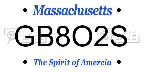 GB8O2S Massachusetts License Plate